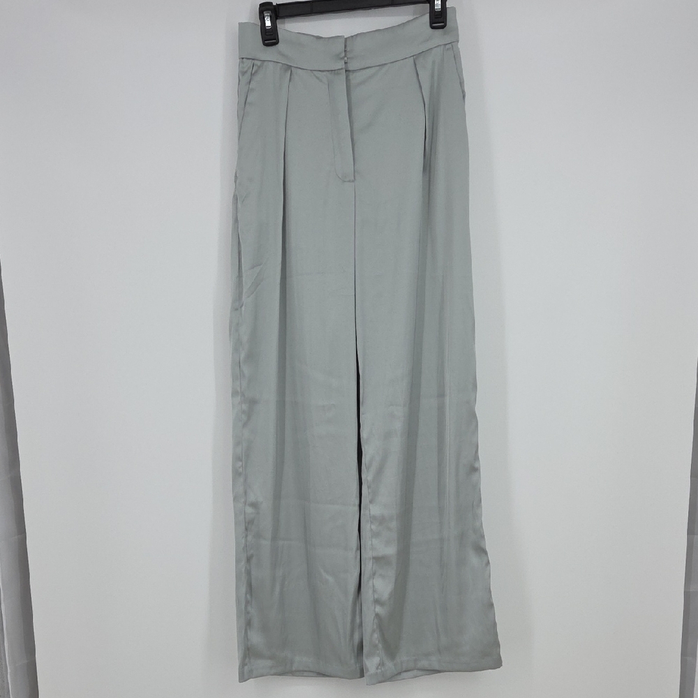 Abercrombie & Fitch Sage Satin Wide-Leg Trousers size 6